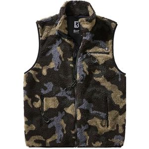 Brandit Fleece wintervest voor jacht en outdoor, Donker camouflagepatroon