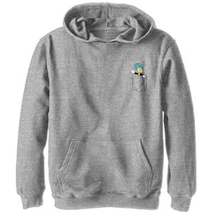 Disney Jiminy Pocket Sweatshirt met capuchon, uniseks, kinderen, jongens, Sportlich Heather