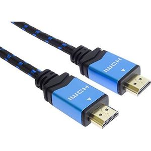 PremiumCord 4K High Speed HDMI 2.0b-kabel, 1,5 m M/M, 18 Gbps met ethernet, compatibel met video 4K @60Hz, UHD 2160p, 3D-vergulde aansluitingen, katoenen mantel, 1,5 m