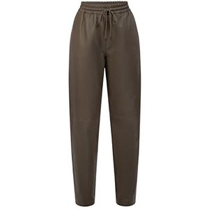 NAEMI Pantalon en cuir pour femme 19427092-NA01, Taupe, M, taupe, M