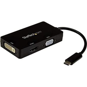 StarTech.com USB-C multiport adapter - 3 in 1 - USB Type-C naar HDMI DVI of VGA (CDPVGDVHDBP)