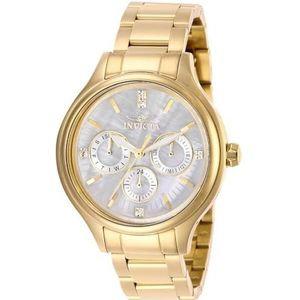 Invicta Angel Quartz horloge voor dames met roestvrij stalen band goud zilver 16 (model: 28654, 27438) goud quartz horloge, Goud, Quartz horloge