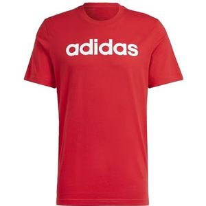 adidas Heren T-shirt Essentials Single Jersey Linear geborduurd logo T-shirt