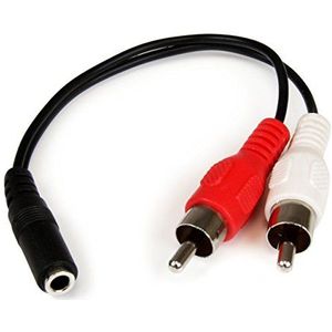 StarTech.com Y-kabel/kabel 3,5 mm mini-jack naar 2 x cinch 15 cm mini-jack (F) naar 2 x cinch (M) audio-adapter (MUFMRCA)