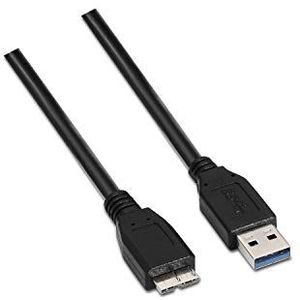 AISENS A105-0043 USB 3-kabel voor externe boxen, mobiele telefoons en digitale camera's, zwart