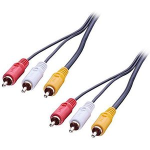 LINDY 35692 AV-kabel (3 x Phono op 3 x Phono, 3 m)