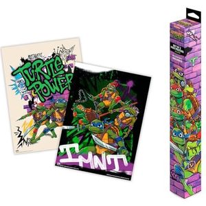 Grupo Erik Poster - Ninja schildpadden - set van 2 mini-posters 15 x 20,5 inch / 38 x 52 cm - kunstposter verzonden opgerold in beschermende doos - geschenken Ninja schildpadden