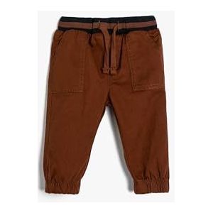 Koton Babyboys Pantalon de jogging en coton avec poches et taille élastique, Terracotta (km1), 9-12 Monate