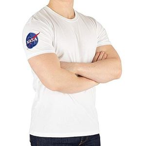 ALPHA INDUSTRIES NASA T-shirt voor heren, korte mouwen, Wit.
