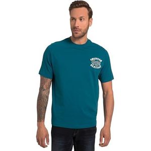 JP 1880 Vêtements pour hommes Big & Tall Plus Size L-8XL T-shirt, manches courtes, broderie, col rond 820119, bleu sarcelle foncé, 3XL
