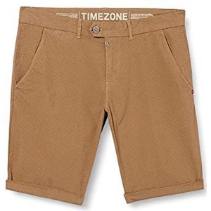 Timezone Jannotz Slim Shorts voor heren, Klein beige geruit