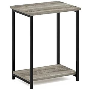 Furinno Table d'appoint avec cadre en métal, bois d'ingénierie, chêne français, 1 pièce