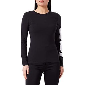 Love Moschino Dames T-shirt met lange mouwen digitale print zwart 44, zwart.