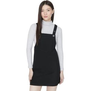 TRENDYOL Dames Young Mini Jile Square Collar Woven Dress, Zwart, 42, zwart.