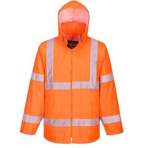 Portwest H440 Heren Lichtgewicht Waterdichte Hi-Vis Regenjas Oranje, 4XL