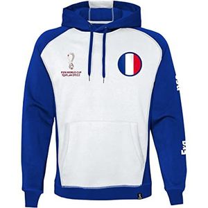 FIFA Official World Cup 2022 Overhead Herenpullover met capuchon, Frankrijk, maat XL, wit, extra