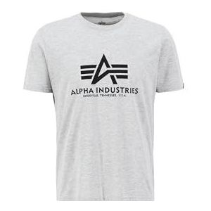 Alpha Industries Basic 100501 - T-shirt, normale taillehoogte, korte mouwen, heren, - Grijs Heather