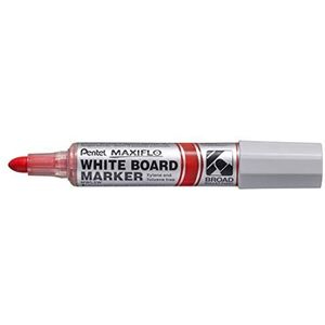 Pentel Maxiflo MWL5W-BX-whiteboard-marker, extra breed, conisch, rood, 12 stuks
