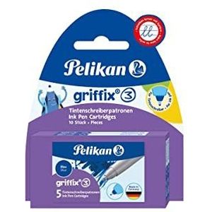Pelikan griffix blauwe inktpatronen voor vulpen/KM5, 2 doosjes met 5 stuks