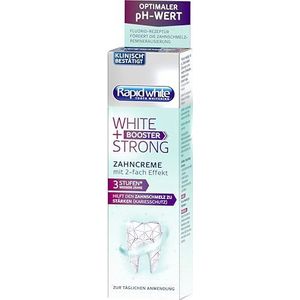 Rapid White White + Strong Booster Dentifrice 75 ml pour des dents instantanément plus blanches, avec pH optimal, protection contre les caries