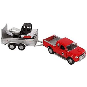 Speelgoed Auto - Terrreinwagen - Rood - Kunststof/Metaal - Inclusief Aanhanger
