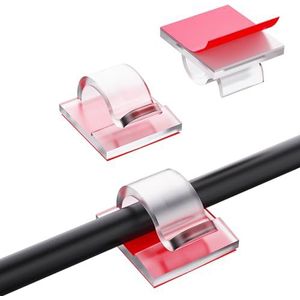 Kabelhouder voor buiten, 60 stuks, kabelhouder, zelfklevend, kabelbinders, kabelbeheer, decoratie, haken voor kabelbevestiging, lichtketting, transparant