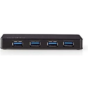 NEDIS - USB Hub - 4 Poorten - Stroomvoorziening via USB 3.0 - Aparte voeding - 5 Gbps - Externe voeding - 2 x 5"" harde schijven - Type C - Zwart UHUBU3420BK