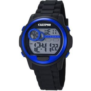 Calypso - K5667/3 - herenhorloge - kwarts - digitaal - alarm - stopwatch - armband van zwart kunststof