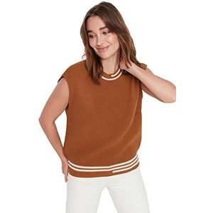 TRENDYOL Triko Süveter With Color Block Dames Sweater (1 stuk), Kaneel