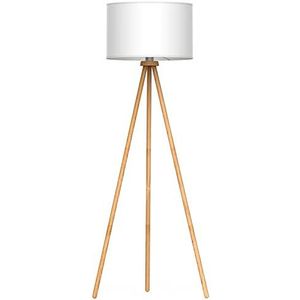 Tomons vloerlamp statief van hout voor de woonkamer, Staande lamp, slaapkamer en andere kamer, Scandinavische stijl - FL1002 klassiek wit