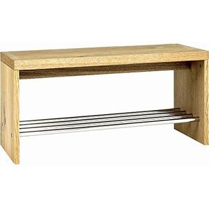 HAKU Furniture Moderne bank eiken/chroom 30 x 81 x 40 cm