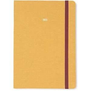 Letts Raw weekplanner 2023, A5, mosterdgeel