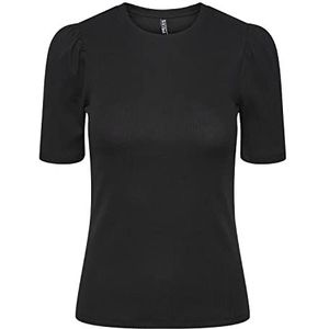 Pieces PCRUKA SS Puff Top Noos BC, zwart, XS dames, zwart, XS, zwart.
