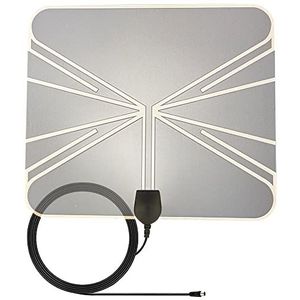 LEYF HD-Line & HD-955T TV-antenne vooraan, krachtig, versterkt, High Gain VHF-UVF-FM DVB-T2 decoder DTT HD 4K 1080p/antenne voor krachtige ontvangst van tv-signaal, 3 m kabel