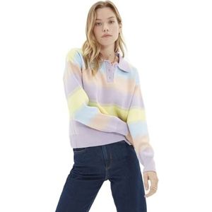 Trendyol Colourful Poloshirt dames sweatshirt, blauw, S, Blauw