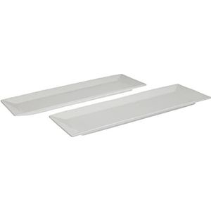 Mäser, Trendy Line platte borden, rechthoekig, 38 x 13 cm, wit, 2 stuks