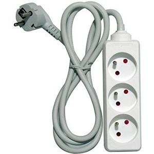 CHACON Stekkerdoos, 3 x 16 A, 3 m, wit