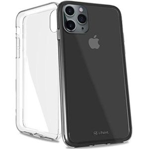 i-Paint Beschermhoes voor iPhone 11 Pro Max 6,5 inch (16,5 cm) met achterkant van hard polycarbonaat, transparante en schokbestendige TPU-randen – Clear Frame Case