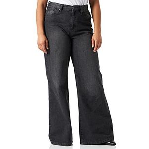 Urban Classics Jeansbroek voor dames met wijde pijpen, Delavé zwart