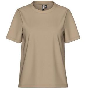 PIECES T-shirt PCRIA van Biologisch Katoen Beige