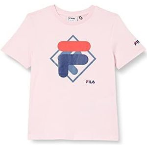 Fila Shenz Graphic Logo T-shirt voor kinderen, uniseks, Roseate Spoonbill, 86-92, Roseate Spoonbill
