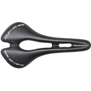 Selle San Marco - Aspide Supercomfort Open-Fit Dynamic Narrow, Gravel fietszadel met brede zitting en verbeterde gelvulling, gebogen vorm en rail van aluminium en staal - zwart - S2