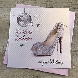 white cotton cards PD148 verjaardagskaart ""To A Special Goddaughter On Your Birthday
