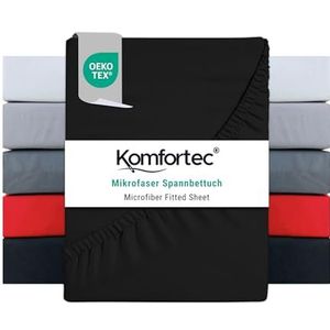 Comfortec - Hoeslaken - Zwart - 100% Polyester Microvezel - 160 x 200 cm