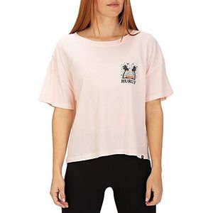 Hurley W Sun Stripes Flouncy T-shirt voor dames, Echo Roze