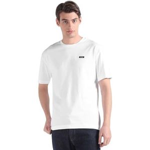 Calvin Klein T-shirt en coton confortable pour homme Autres hauts en tricot, Bright White, L