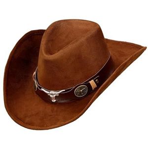 Widmann 68565 - cowboyhoed Dallas suède look bruin cowgirl themafeest carnaval