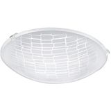 Eglo Malva 1 Led-plafondlamp, 1 lichtpunt, warm wit, diameter 25 cm, klassiek design, van metaal en helder glas met decoratie in wit, voor woonkamer en slaapkamer