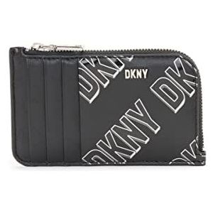 DKNY Case Classic Phoenix kaarthouder met ritssluiting voor dames, zwart, één maat, BLK/WHT, één maat, klassieke kaarthouder