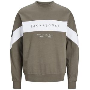 JACK & JONES Jjetimo Blocking Sweatshirt Crew Neck Sn Trainingspak voor heren, Taupe